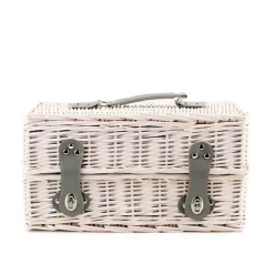 2 Person Picnic Basket for 2 Wine White (40x28x20cmH)