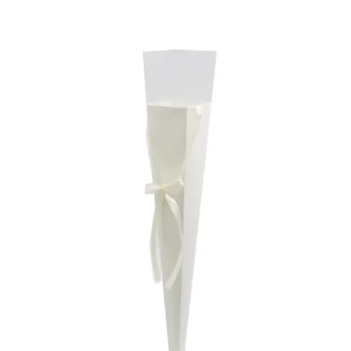 Acetate Premium Flat Pack Rose Cone White (7x65cmH) Pack 6