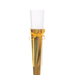 Acetate Premium Flat Rose Cone Chrome Gold (7x65cmH) Pack 6