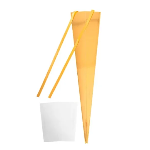 Acetate Premium Flat Rose Cone Chrome Gold (7x65cmH) Pack 6