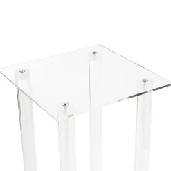 Acrylic Centrepiece Square Flower Stand Clear (30x30x90cmH)