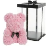 Amore Rose Bear Large w Black Bow Soft Pink (35cmH)