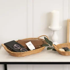 Artificial Rattan Tray Oval Natural (29.5X18.5X6cm)