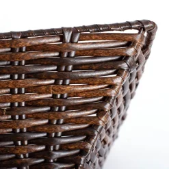 Artificial Wicker Tray Rectangle XL Dark Brown (50x37x10cmH)