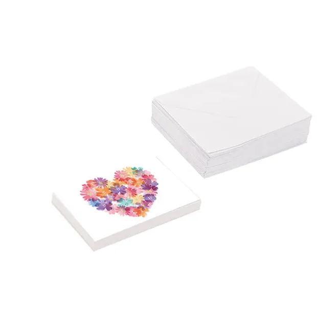 Artisan Gift Card & Envelope Flower Heart Pk25 (10x6.5cmH)