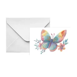 Artisan Gift Card & Envelope Butterfly Pk25 (10x6.5cmH)