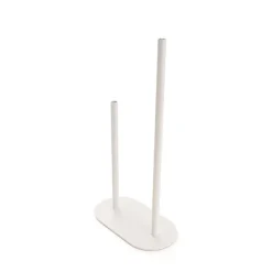 Asymmetrical Two Tube Metal Vase White (15x8x28cmH)