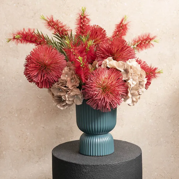 Australian Bottle Brush Real Touch x3 Head Spray Red (72cmH)