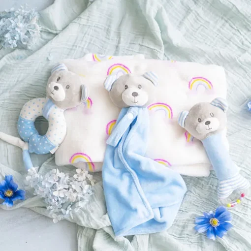 Baby Gift Pack Bear Accessories And Blanket Baby Blue