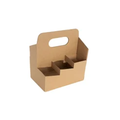 Beer Caddy Holder 6 Bottles Kraft Brown (18x12x22cmH)