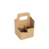 Beer Caddy Holder 4 Bottles Kraft Brown (12x12x22cmH)