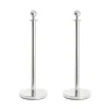 Bollard Post Pole Set 2 Silver (32cmDx95cmH)
