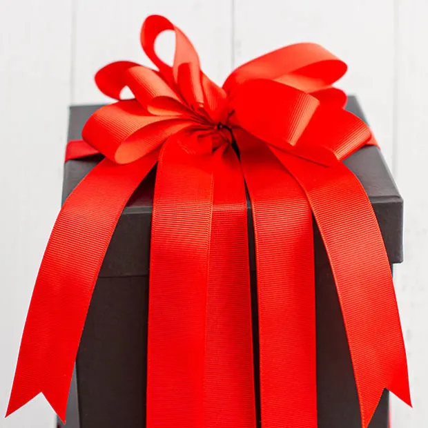 Bulk Grosgrain Ribbon Plain Red (25mmx50m)