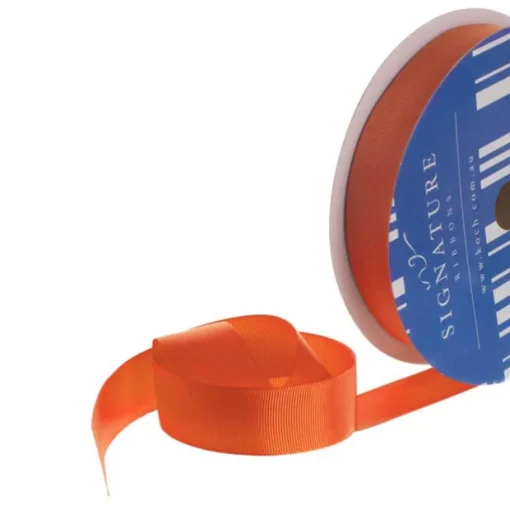Bulk Grosgrain Ribbon Plain Orange (25mmx50m)
