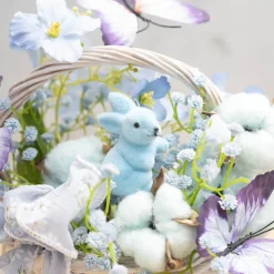 Bunny Rabbit Pick Pack 6 Flocked Soft Blue (30cmH)