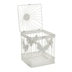 Butterfly Pattern Birdcage Set 2 White (23x23x52cmH)