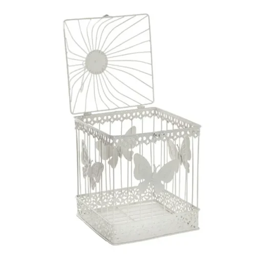 Butterfly Pattern Birdcage Set 2 White (23x23x52cmH)