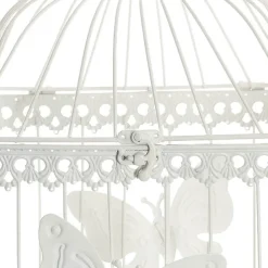 Butterfly Pattern Birdcage Set 2 White (23x23x52cmH)
