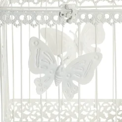 Butterfly Pattern Birdcage Set 2 White (23x23x52cmH)