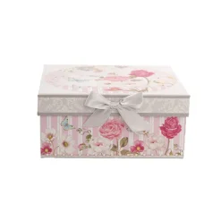 Butterfly Rose Mug Spoon Coaster Gift Set Soft Pink (320mL)