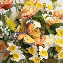 Butterfly Twig Spray Yellow (94cmH)