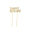 Cake Topper Happy Birthday Rhinestone Gold (9.5cmWx16cmH)