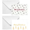 Cards Christmas Holly & Trees with Envelopes Pk50(10x6.5cmH)