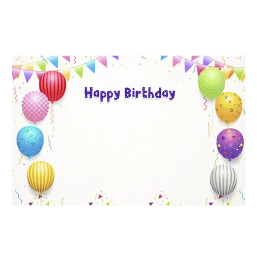 Cards White Birthday Balloon Garland (10x6.5cmH) Pack 50