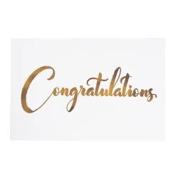 Cards White Congratulations Gold (10x6.5cmH) Pk 50