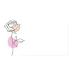 Cards White Hand Drawn Rose (10x6.5cmH) Pack 50