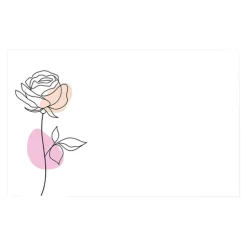 Cards White Hand Drawn Rose (10x6.5cmH) Pack 50