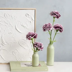 Carnation Ruffle Stem Cream Wine (9cmDx42cmH)