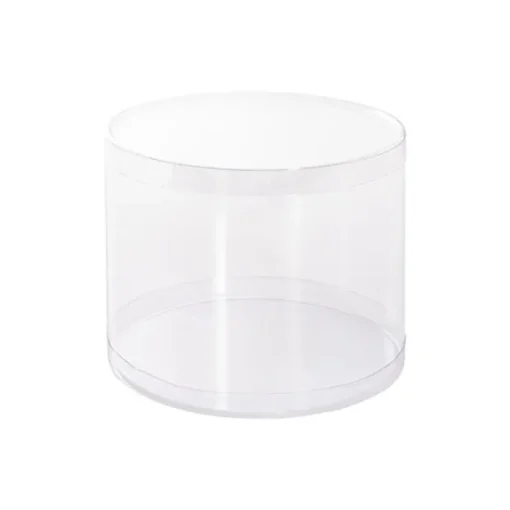 Cello Acetate PVC Corsage Gift Box (15cmDx12cmH) Round Clear