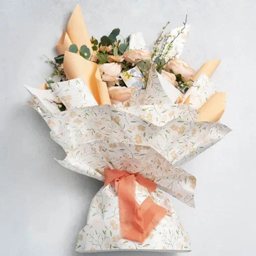 Cello Regal 65mic Delightful Flowers Peach Pk100 (50x70cm)