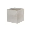 Cement Floral Cube Grey (14x14x14cmH)
