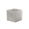 Cement Floral Cube Grey (12x12cmH)