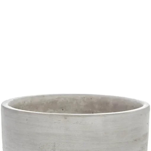 Cement Floral Cylinder Bowl Grey (20x7cmH)