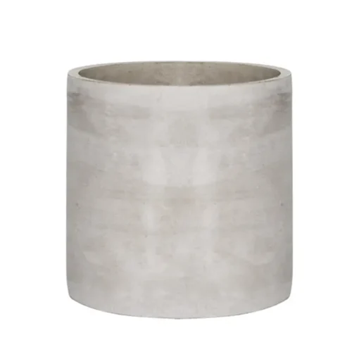 Cement Floral Cylinder Grey (16Dx16cmH)