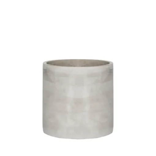 Cement Floral Cylinder Grey (10Dx10cmH)