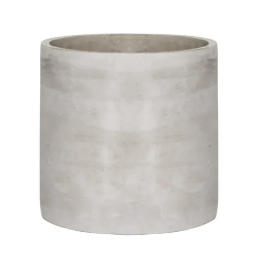 Cement Floral Cylinder Grey (18Dx18cmH)