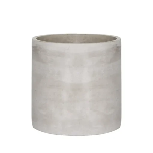 Cement Floral Cylinder Grey (14Dx14cmH)