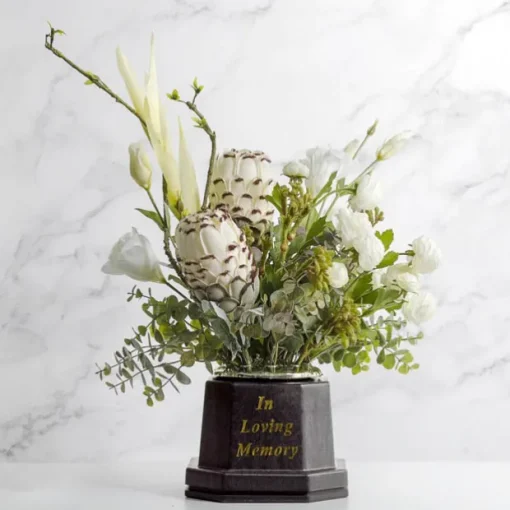 Cemetery Vase Black (13TDx7BDx10cmH) Black Lid