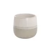 Ceramic Belly Two Tone Round Pot Sandstone (15x14cmH)