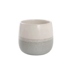 Ceramic Belly Two Tone Round Pot Misty Blue (15x14cmH)