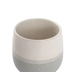 Ceramic Belly Two Tone Round Pot Misty Blue (15x14cmH)