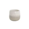 Ceramic Belly Two Tone Round Pot Sandstone (10.5x9.5cmH)