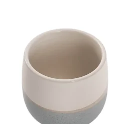 Ceramic Belly Two Tone Round Pot Dark Blue (10.5x9.5cmH)