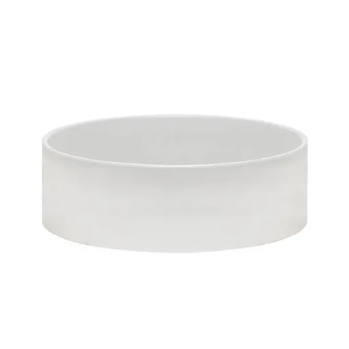 Ceramic Bondi Low Cylinder Bowl Glossy White (30Dx12cmH)