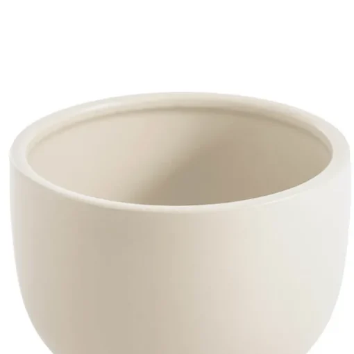 Ceramic Buffalo Pot Planter Matte White (15.5cmx14cmH)
