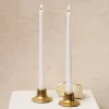Ceramic Candle Holder Set 2 Gold (7Dx3cmH)